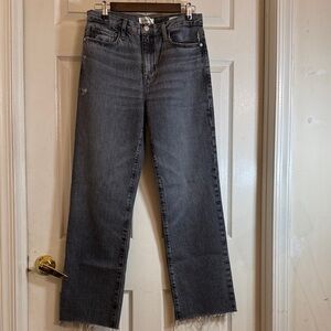 Frame Le Jane Ankle Denim Washed Gray Straight Jeans Sz 26